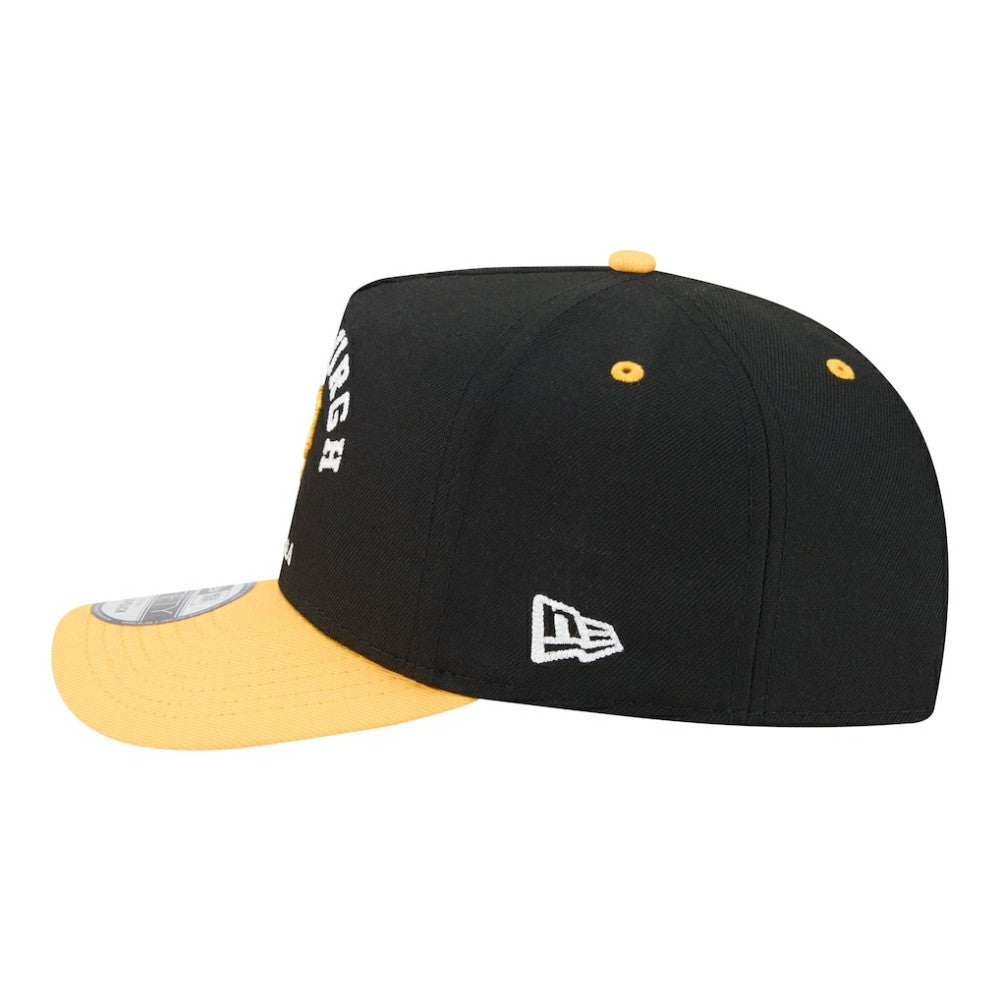 Black/Gold Pittsburgh Pirates New Era Arched A-Frame 9FIFTY Adjustable Hat