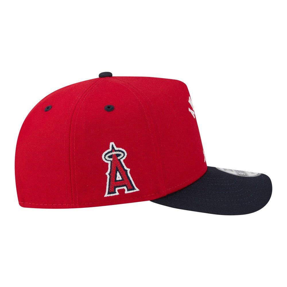 Red/Navy Los Angeles Angels New Era Arched A-Frame 9FIFTY Adjustable Hat