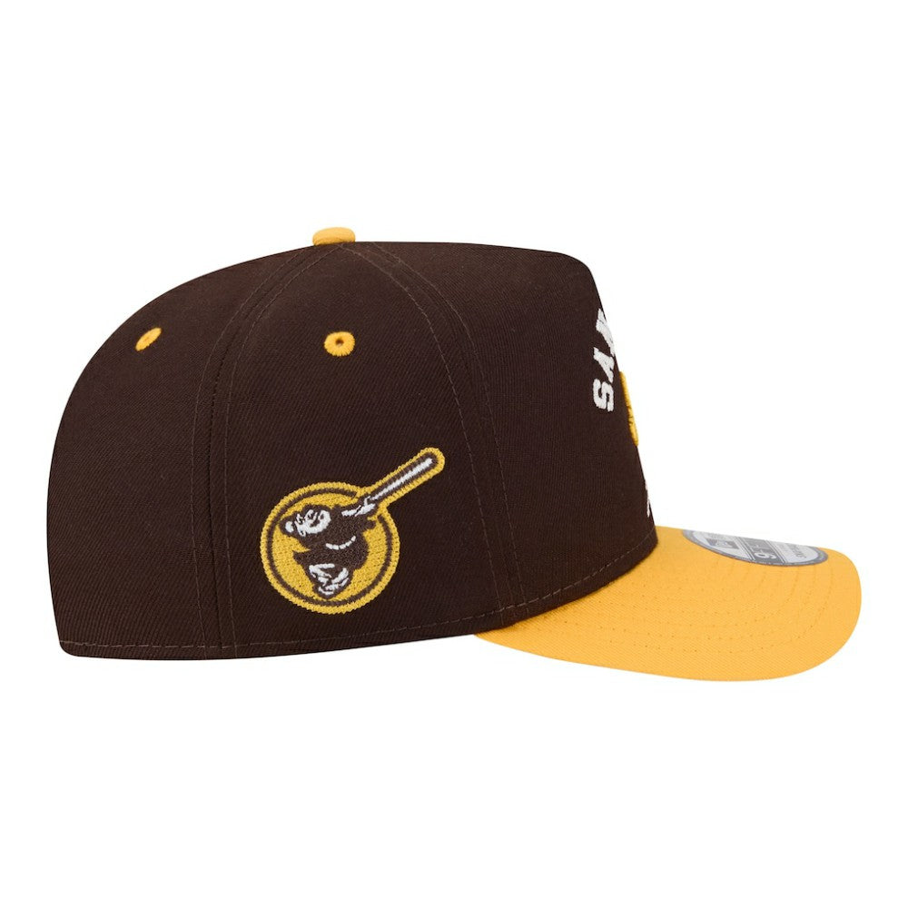 Brown/Gold San Diego Padres New Era Arched A-Frame 9FIFTY Adjustable Hat