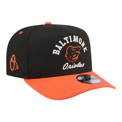 Black/Orange Baltimore Orioles New Era Arched A-Frame 9FIFTY Adjustable Hat
