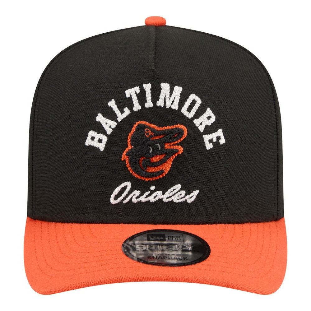 Black/Orange Baltimore Orioles New Era Arched A-Frame 9FIFTY Adjustable Hat