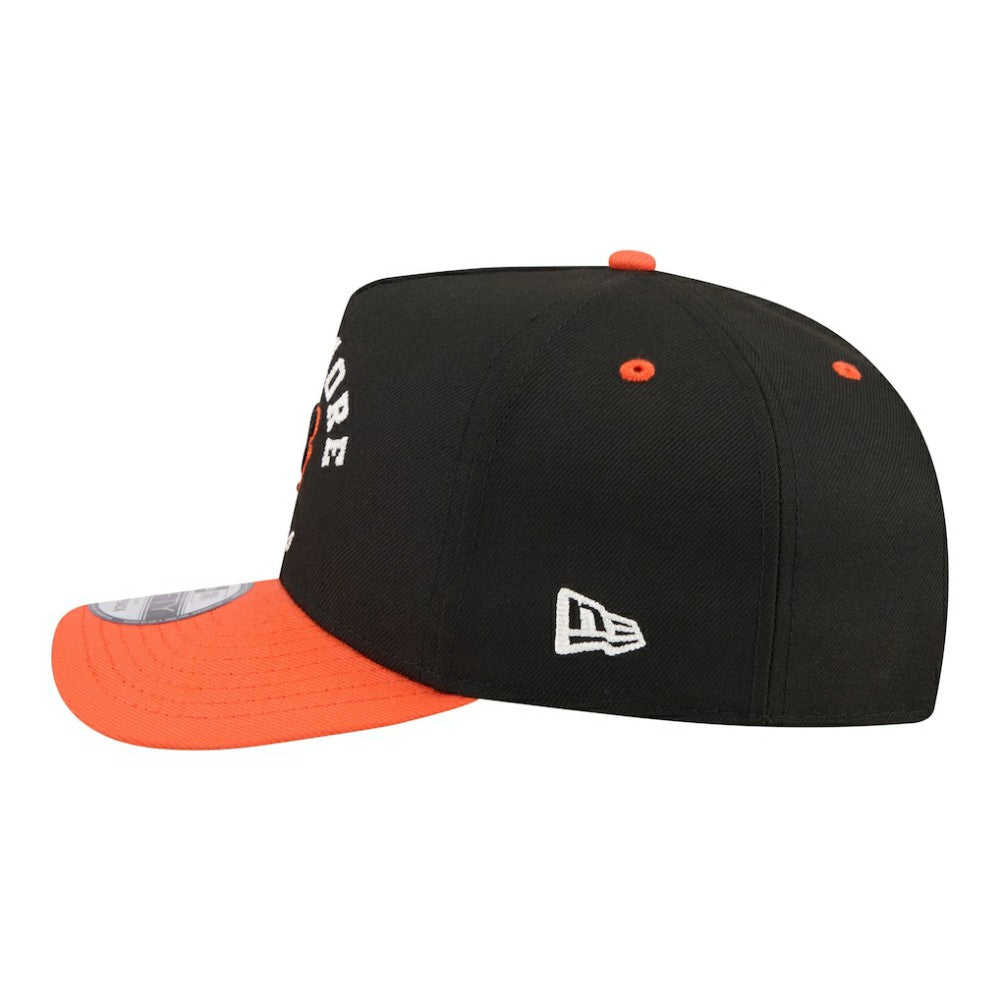 Black/Orange Baltimore Orioles New Era Arched A-Frame 9FIFTY Adjustable Hat