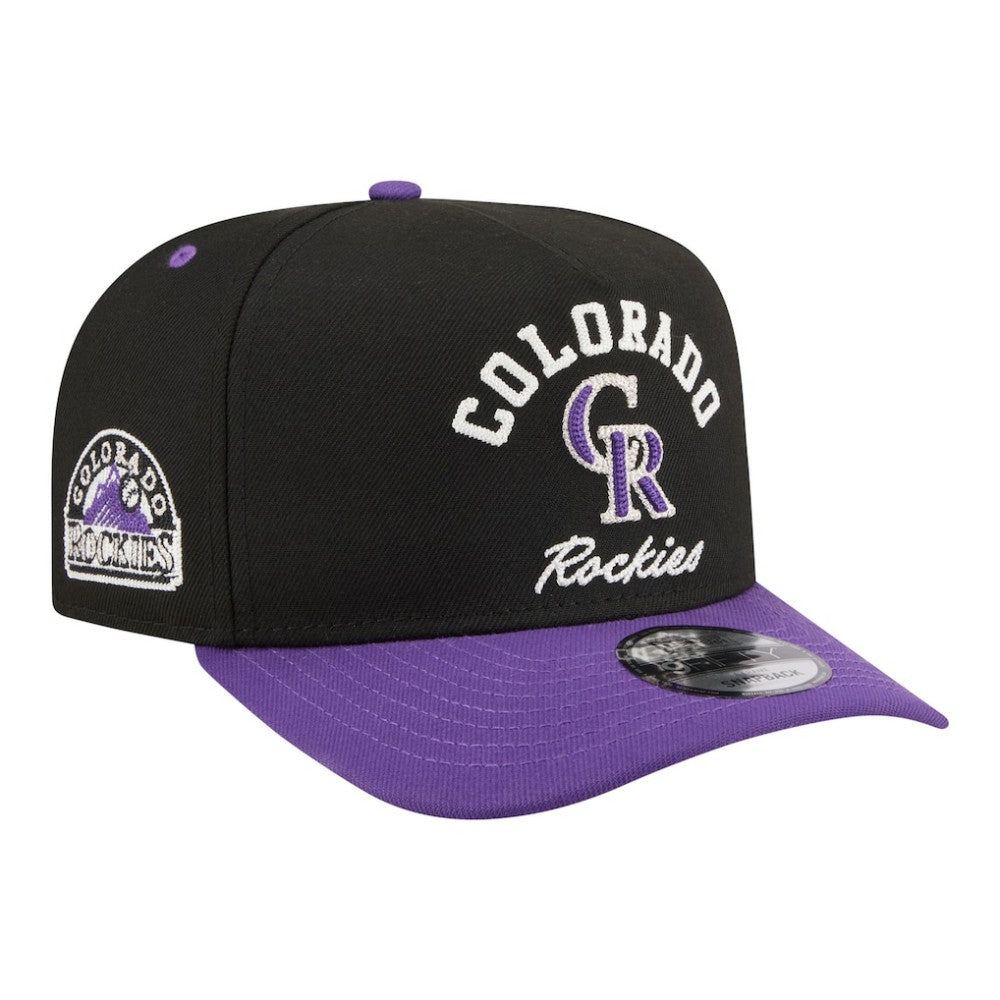 Black/Purple Colorado Rockies New Era Arched A-Frame 9FIFTY Adjustable Hat