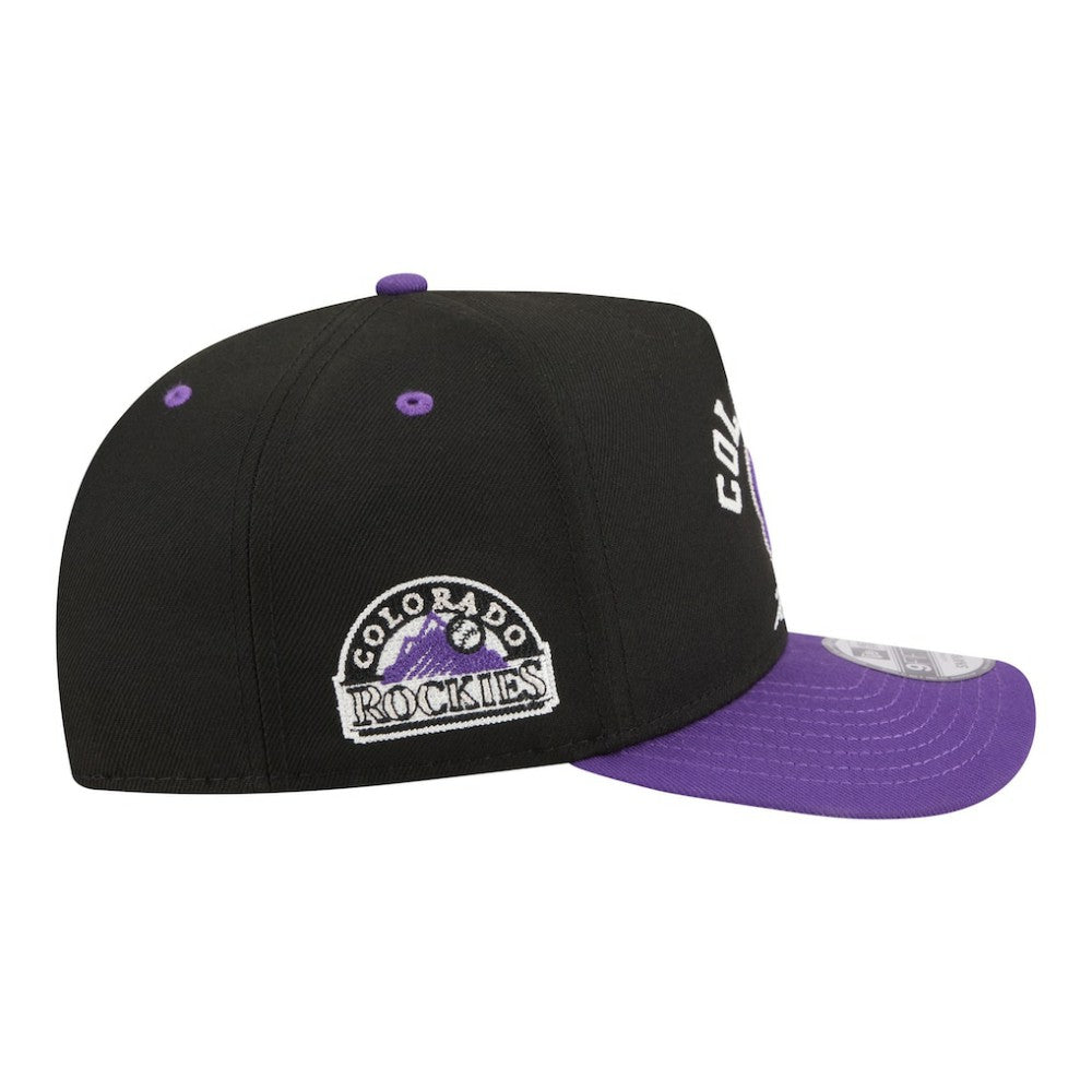Black/Purple Colorado Rockies New Era Arched A-Frame 9FIFTY Adjustable Hat