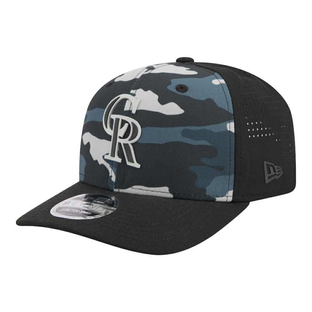 Black Colorado Rockies New Era Tonal Camo 9SEVENTY Stretch-Snap Hat