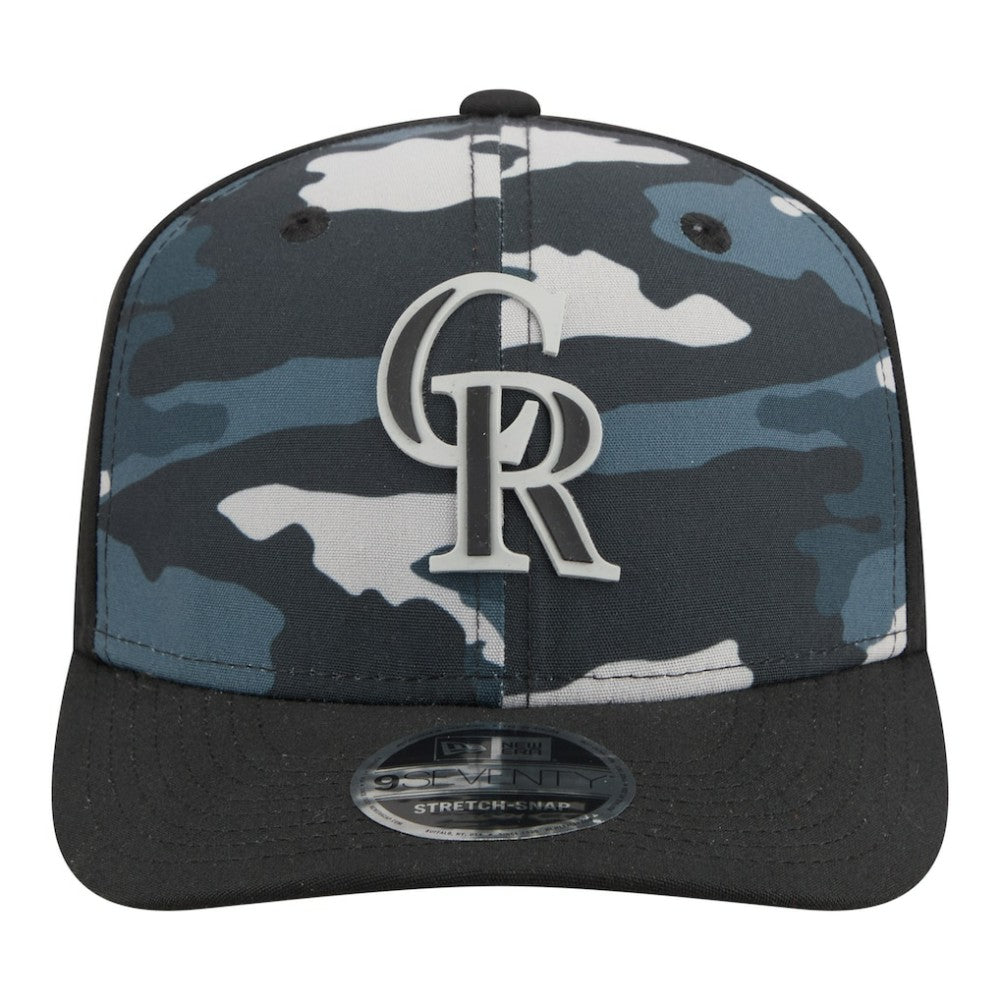 Black Colorado Rockies New Era Tonal Camo 9SEVENTY Stretch-Snap Hat