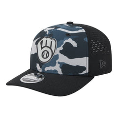 Black Milwaukee Brewers New Era Tonal Camo 9SEVENTY Stretch-Snap Hat