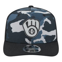 Black Milwaukee Brewers New Era Tonal Camo 9SEVENTY Stretch-Snap Hat