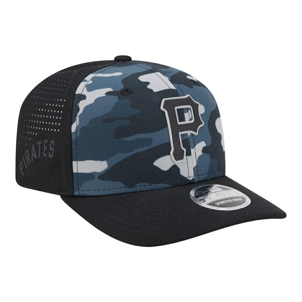 Black Pittsburgh Pirates New Era Tonal Camo 9SEVENTY Stretch-Snap Hat
