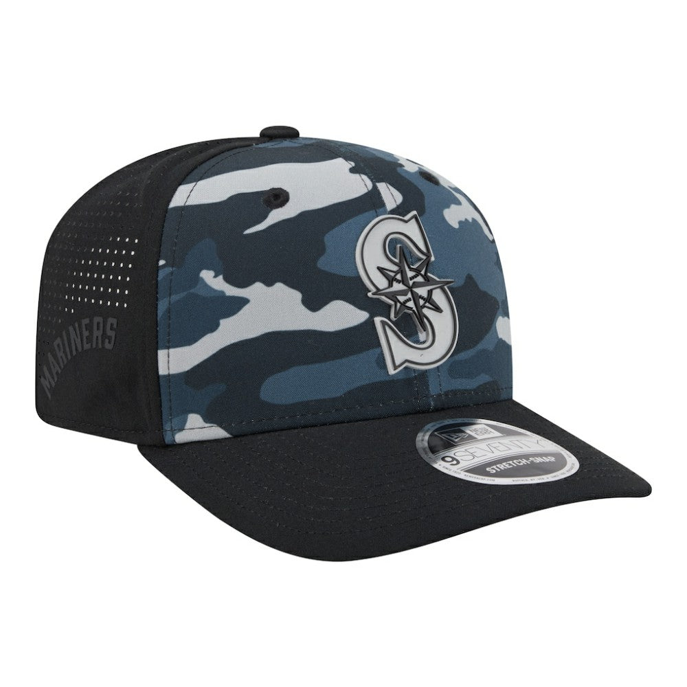 Black Seattle Mariners New Era Tonal Camo 9SEVENTY Stretch-Snap Hat