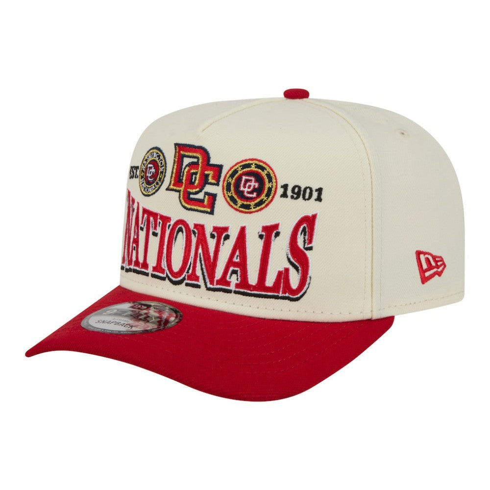 Cream Washington Nationals New Era Throwback Tri-Hit A-Frame 9FIFTY Adjustable Hat