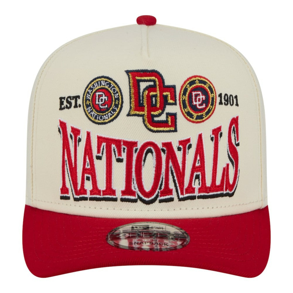 Cream Washington Nationals New Era Throwback Tri-Hit A-Frame 9FIFTY Adjustable Hat
