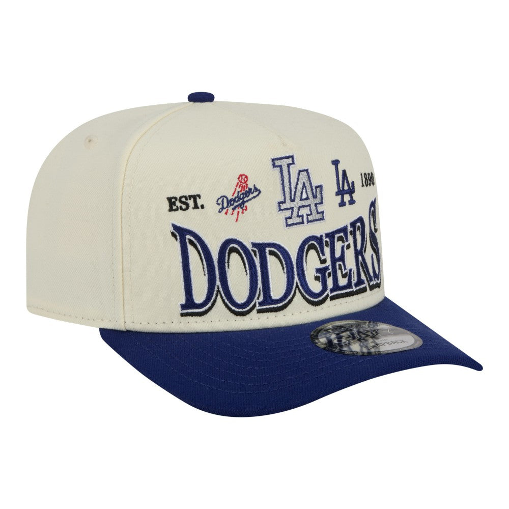Cream Los Angeles Dodgers New Era Throwback Tri-Hit A-Frame 9FIFTY Adjustable Hat