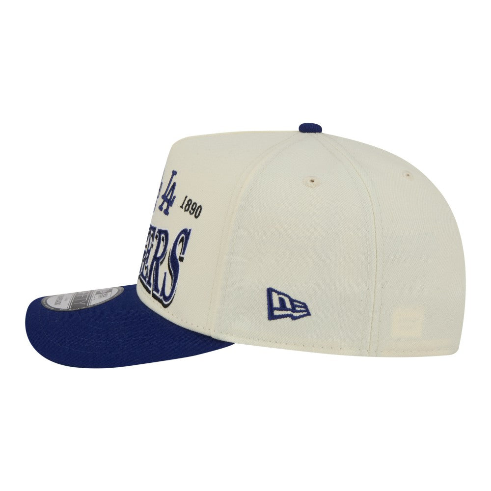 Cream Los Angeles Dodgers New Era Throwback Tri-Hit A-Frame 9FIFTY Adjustable Hat