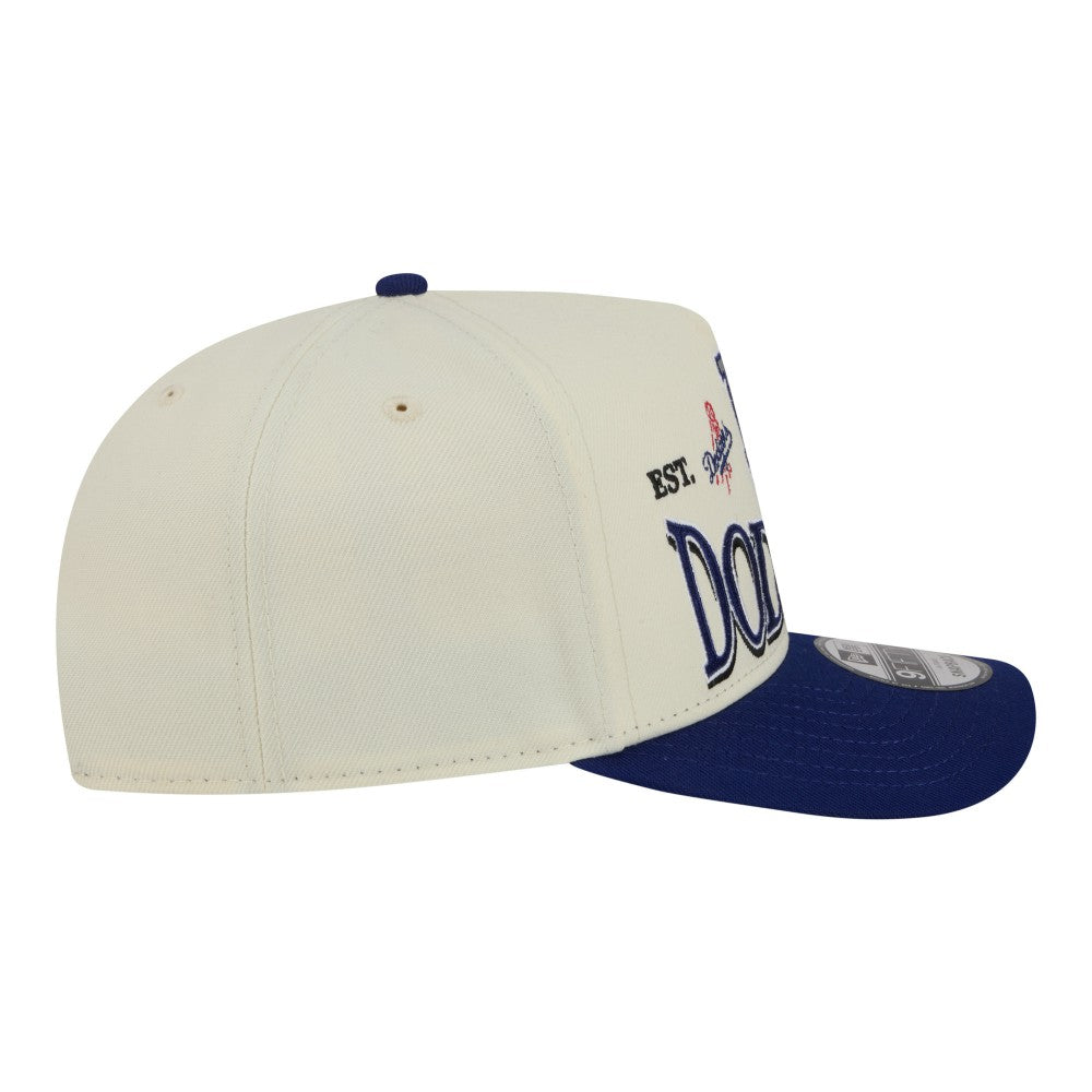 Cream Los Angeles Dodgers New Era Throwback Tri-Hit A-Frame 9FIFTY Adjustable Hat