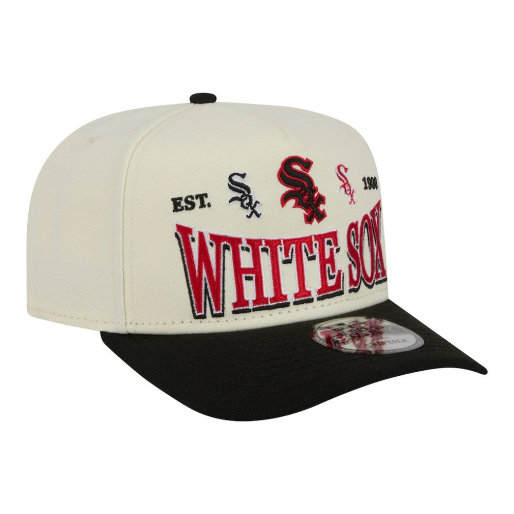 Cream Chicago White Sox New Era Throwback Tri-Hit A-Frame 9FIFTY Adjustable Hat