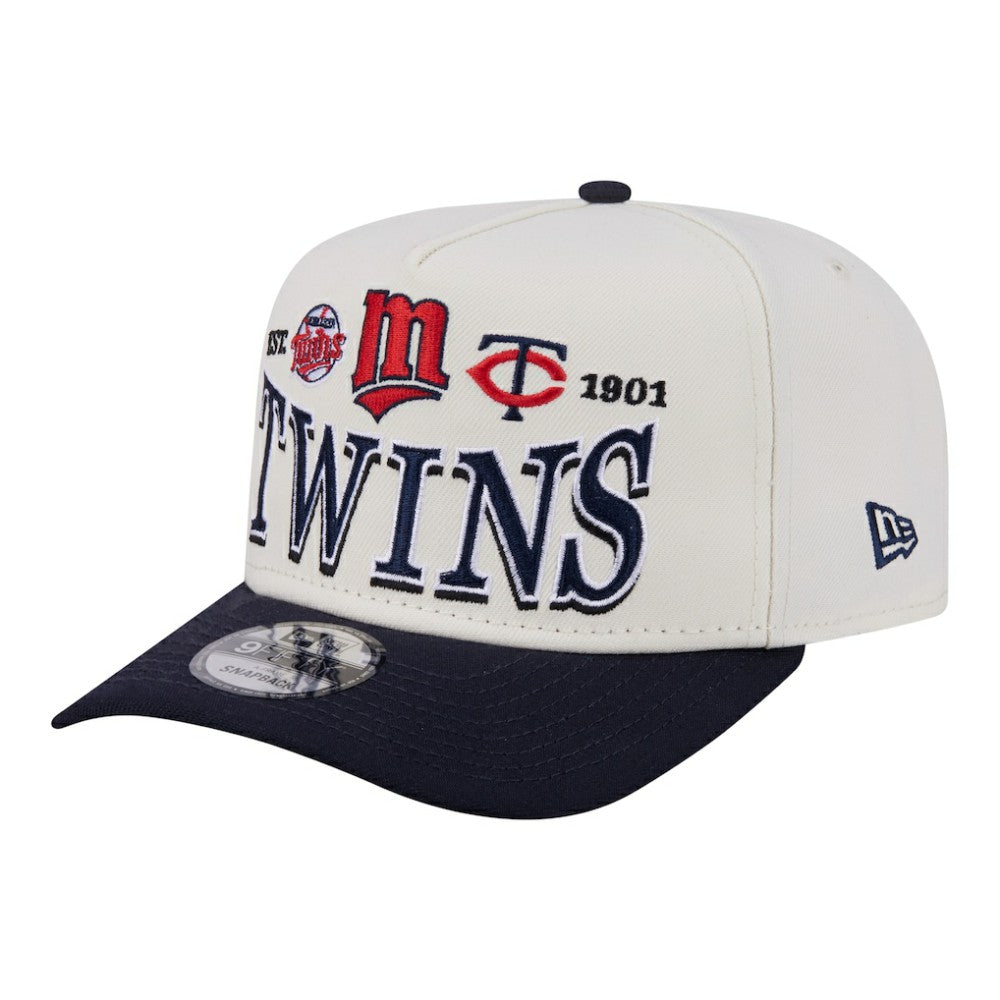 Cream Minnesota Twins New Era Throwback Tri-Hit A-Frame 9FIFTY Adjustable Hat