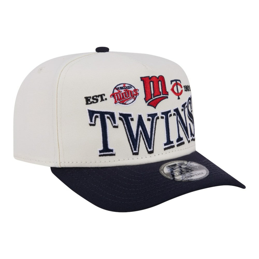 Cream Minnesota Twins New Era Throwback Tri-Hit A-Frame 9FIFTY Adjustable Hat
