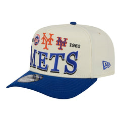 Cream New York Mets New Era Throwback Tri-Hit A-Frame 9FIFTY Adjustable Hat