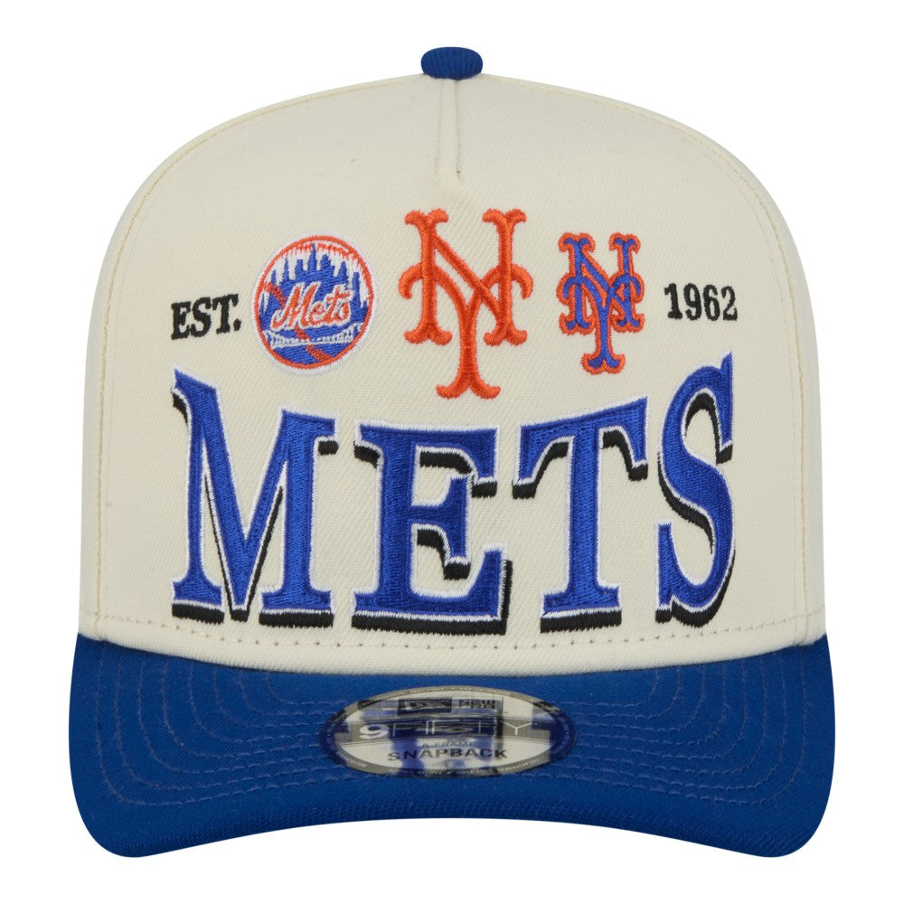 Cream New York Mets New Era Throwback Tri-Hit A-Frame 9FIFTY Adjustable Hat