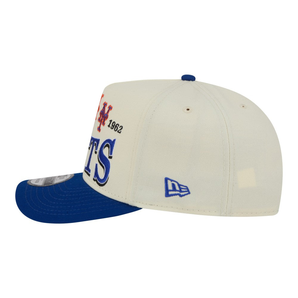 Cream New York Mets New Era Throwback Tri-Hit A-Frame 9FIFTY Adjustable Hat