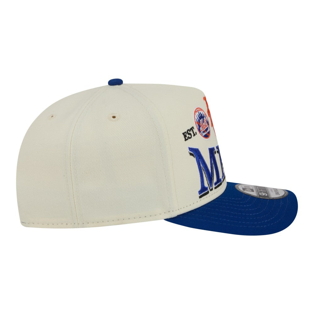 Cream New York Mets New Era Throwback Tri-Hit A-Frame 9FIFTY Adjustable Hat