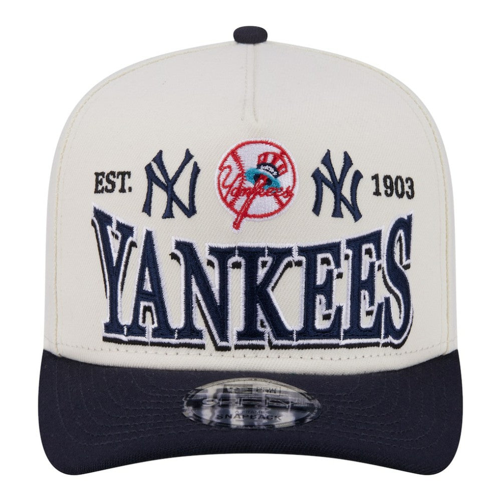 Cream New York Yankees New Era Throwback Tri-Hit A-Frame 9FIFTY Adjustable Hat