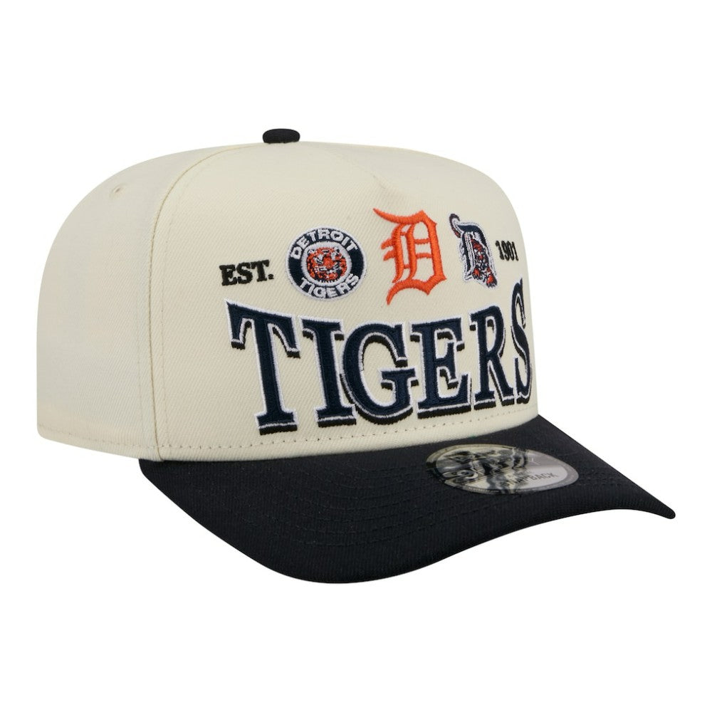 Cream Detroit Tigers New Era Throwback Tri-Hit A-Frame 9FIFTY Adjustable Hat
