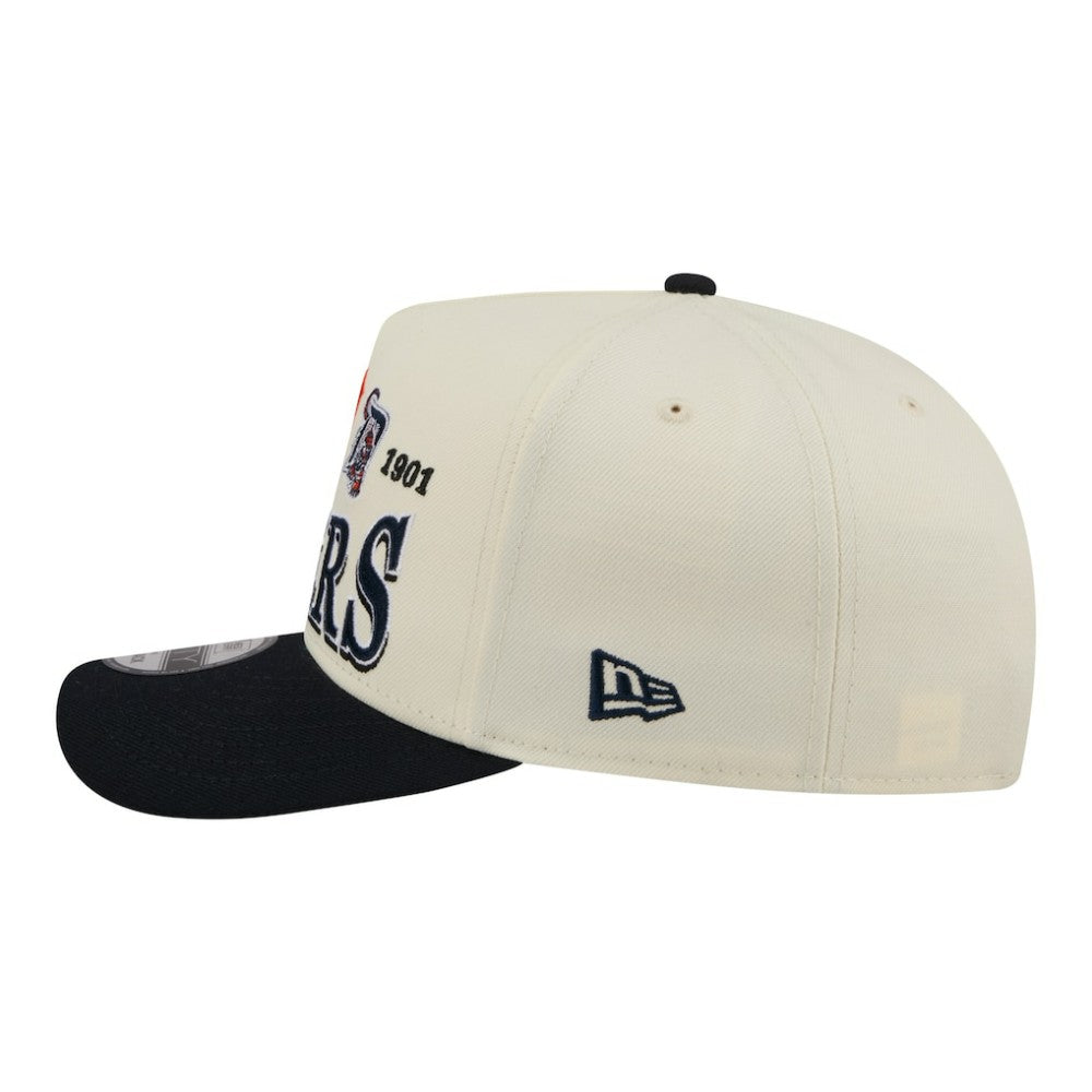 Cream Detroit Tigers New Era Throwback Tri-Hit A-Frame 9FIFTY Adjustable Hat