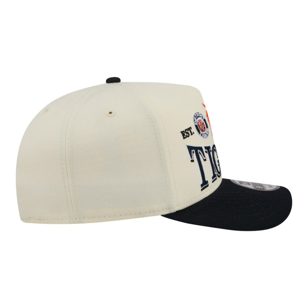 Cream Detroit Tigers New Era Throwback Tri-Hit A-Frame 9FIFTY Adjustable Hat