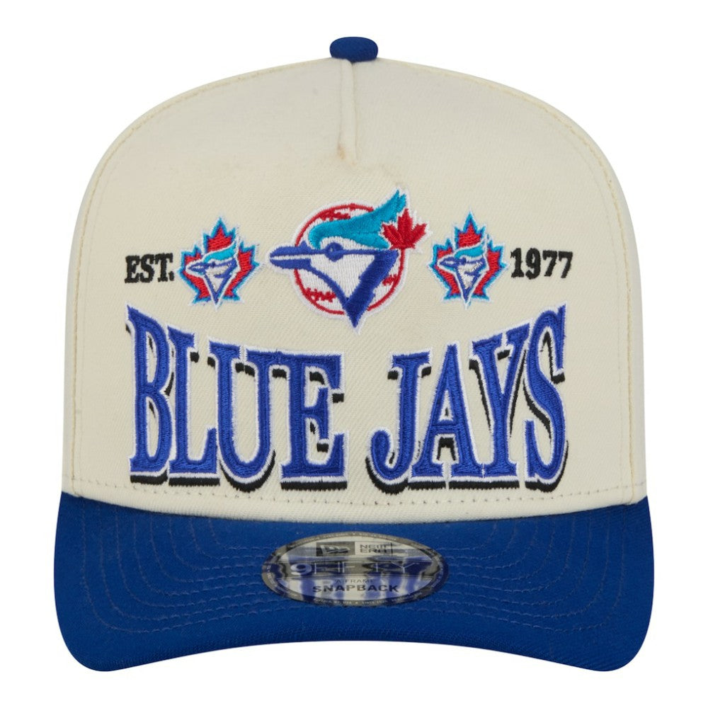 Cream Toronto Blue Jays New Era Throwback Tri-Hit A-Frame 9FIFTY Adjustable Hat