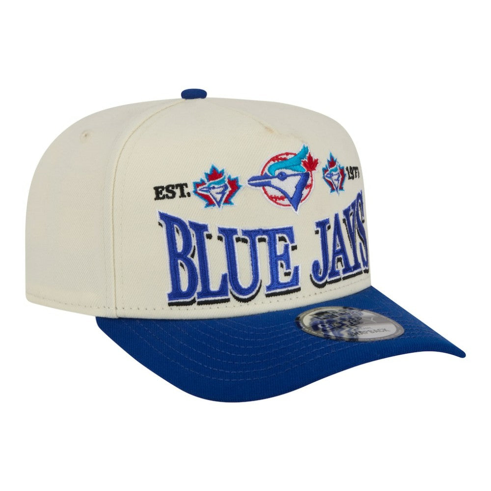 Cream Toronto Blue Jays New Era Throwback Tri-Hit A-Frame 9FIFTY Adjustable Hat