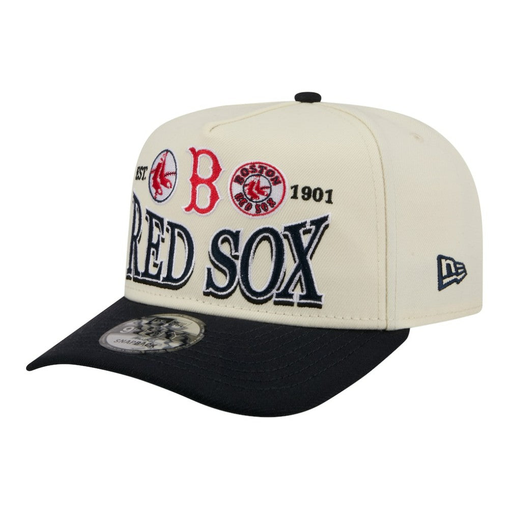 Cream Boston Red Sox New Era Throwback Tri-Hit A-Frame 9FIFTY Adjustable Hat
