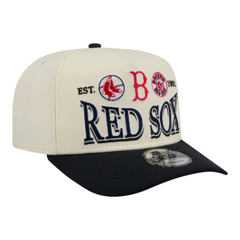 Cream Boston Red Sox New Era Throwback Tri-Hit A-Frame 9FIFTY Adjustable Hat