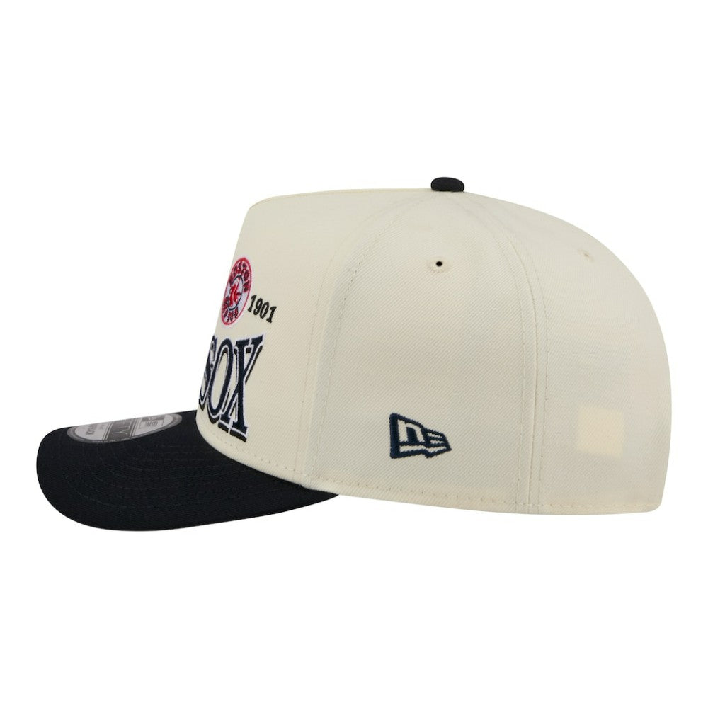 Cream Boston Red Sox New Era Throwback Tri-Hit A-Frame 9FIFTY Adjustable Hat