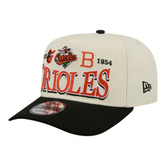 Cream Baltimore Orioles New Era Throwback Tri-Hit A-Frame 9FIFTY Adjustable Hat
