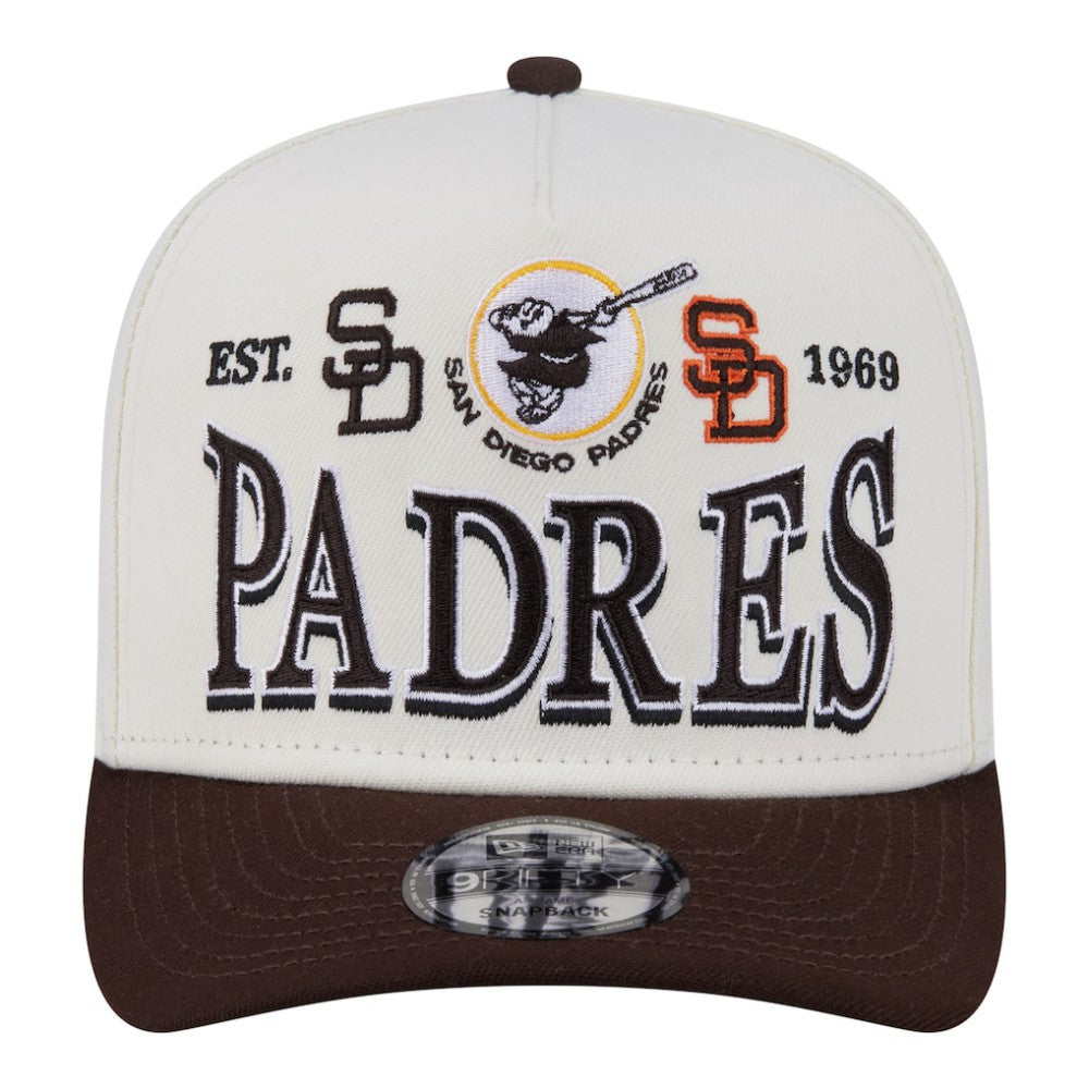 Cream San Diego Padres New Era Throwback Tri-Hit A-Frame 9FIFTY Adjustable Hat