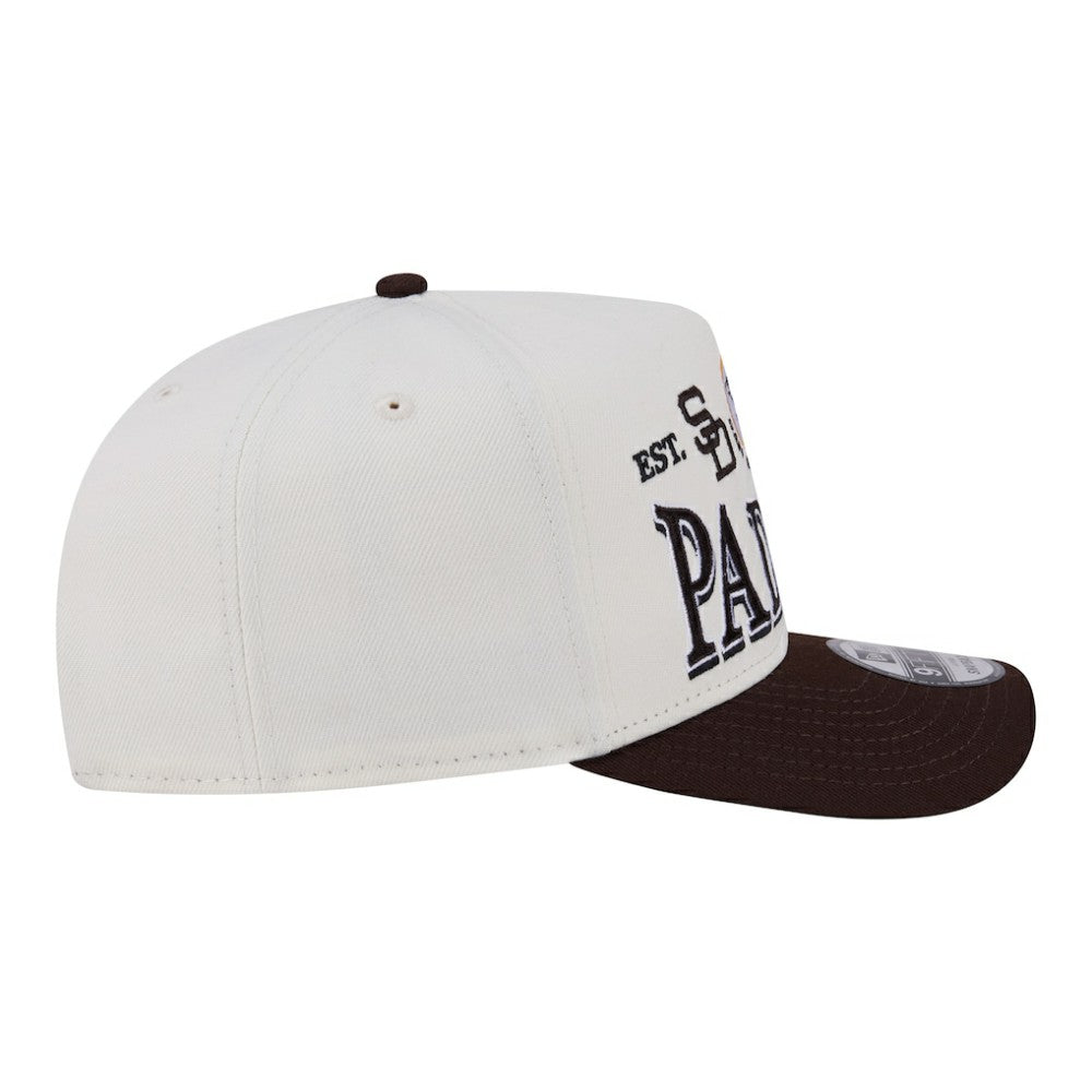 Cream San Diego Padres New Era Throwback Tri-Hit A-Frame 9FIFTY Adjustable Hat