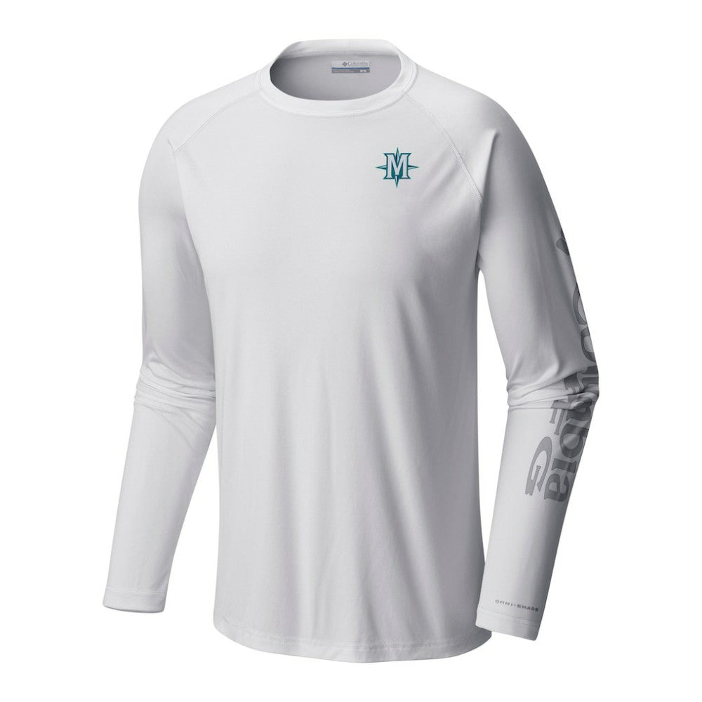 White Seattle Mariners Columbia Terminal Tackle Long Sleeve Shirt