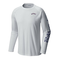 White Houston Astros Columbia Terminal Tackle Long Sleeve Shirt