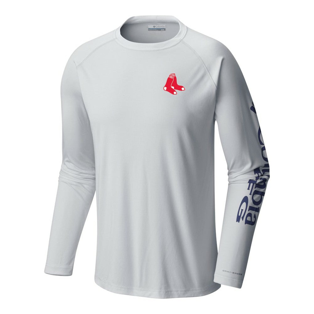 White Boston Red Sox Columbia Terminal Tackle Long Sleeve Shirt