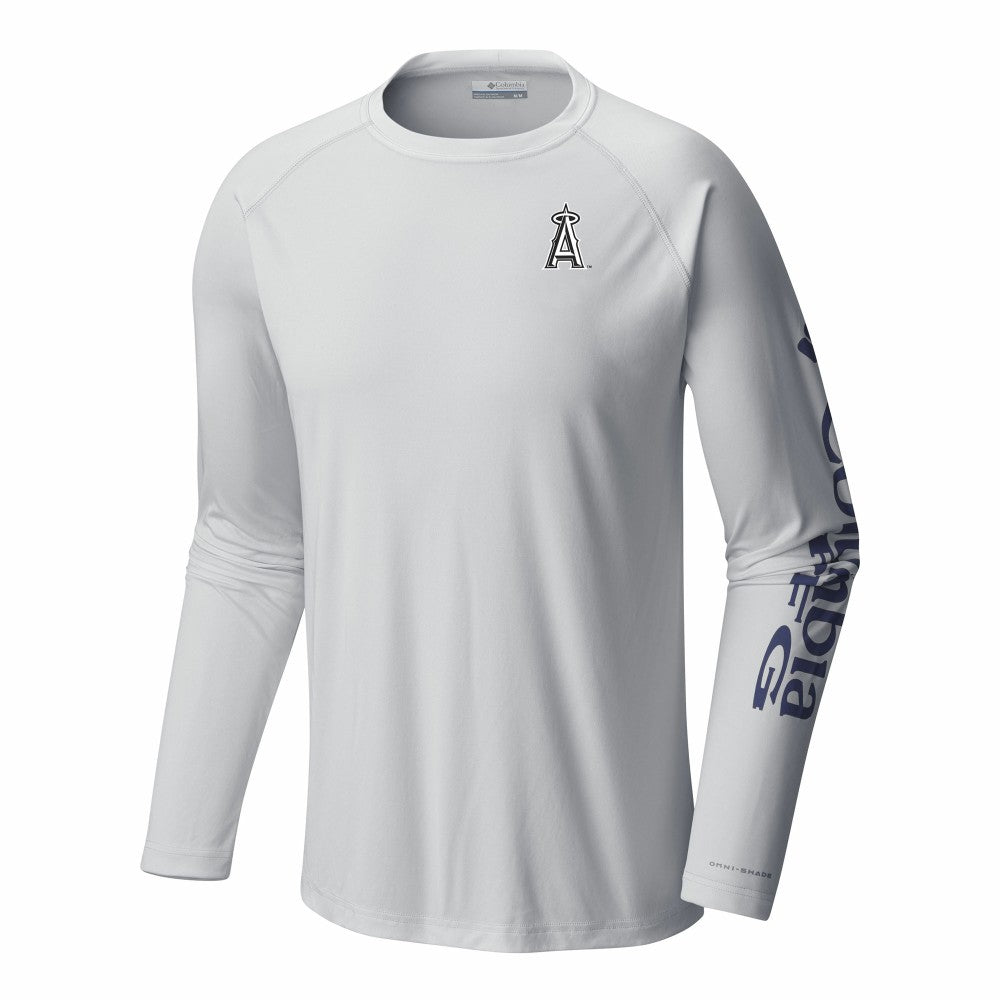 White Los Angeles Angels Columbia Terminal Tackle Long Sleeve Shirt