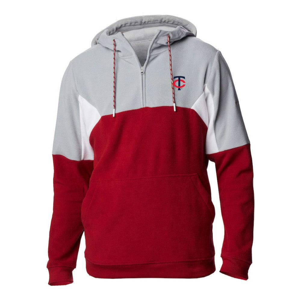 Red Minnesota Twins Columbia Men's Lodge Fleece Quarter-Zip Hoodie