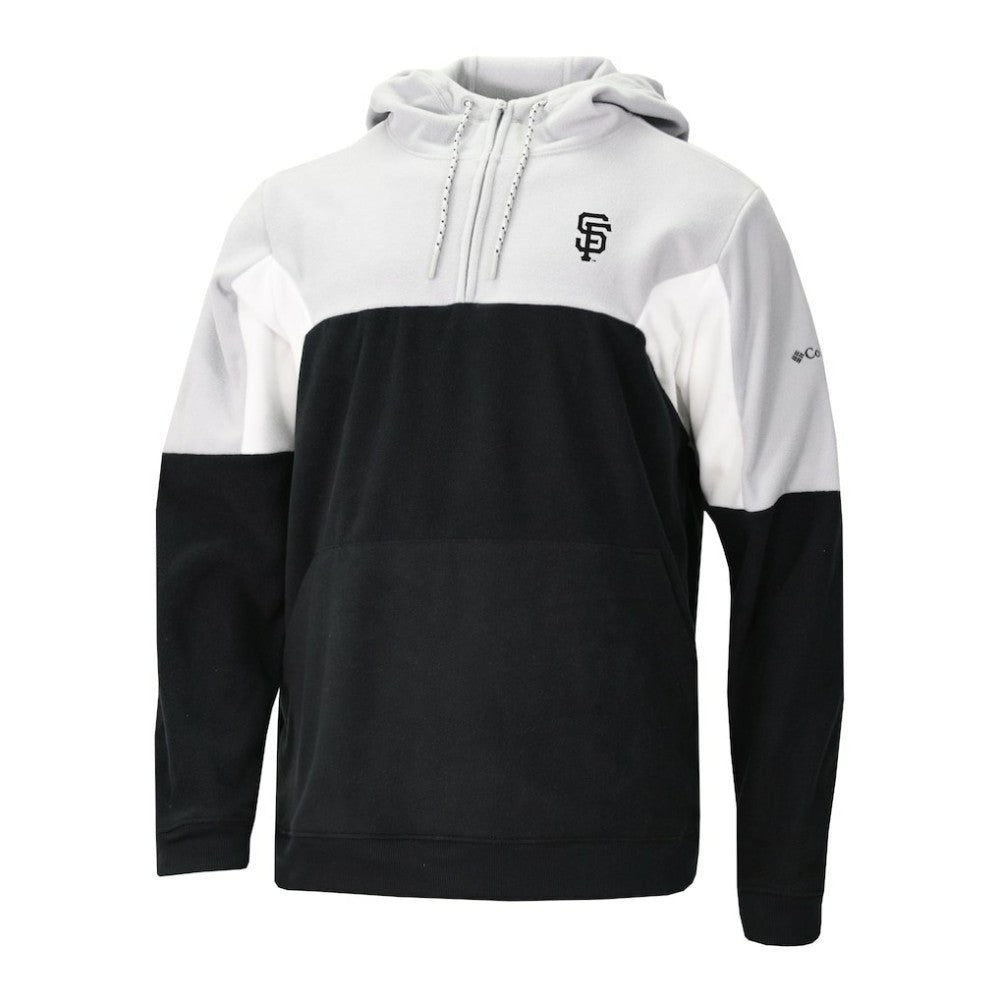 Black San Francisco Giants Columbia Men's Lodge Fleece Quarter-Zip Hoodie