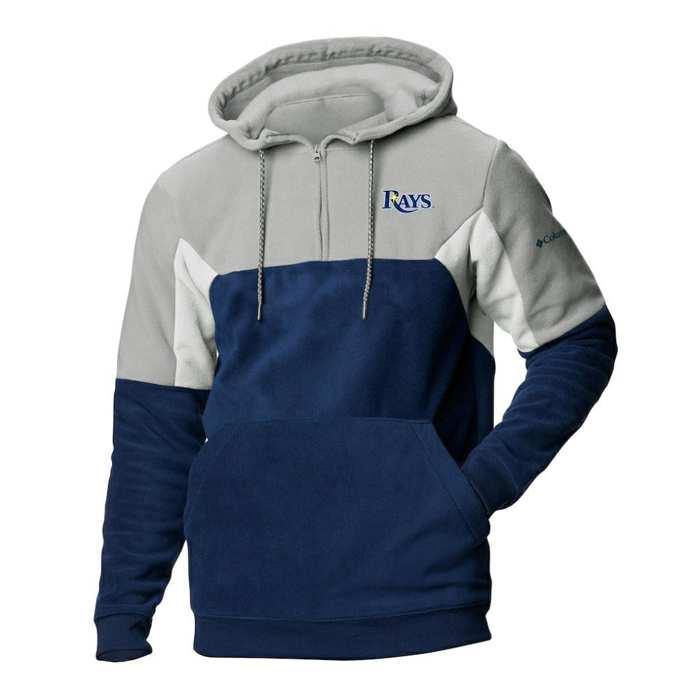 Navy Tampa Bay Rays Columbia Men's Lodge Fleece Quarter-Zip Hoodie