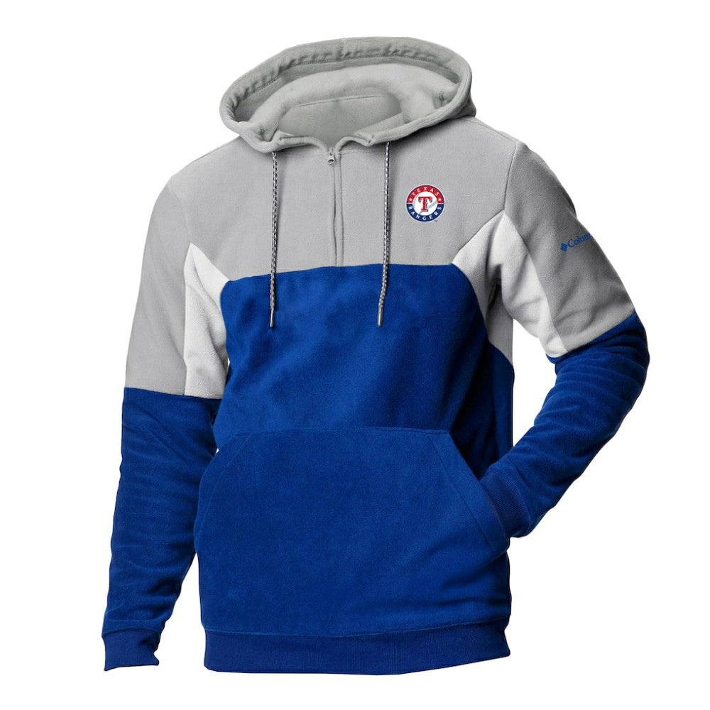 Royal Texas Rangers Columbia Men's Lodge Fleece Quarter-Zip Hoodie