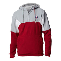 Red Washington Nationals Columbia Men's Lodge Fleece Quarter-Zip Hoodie