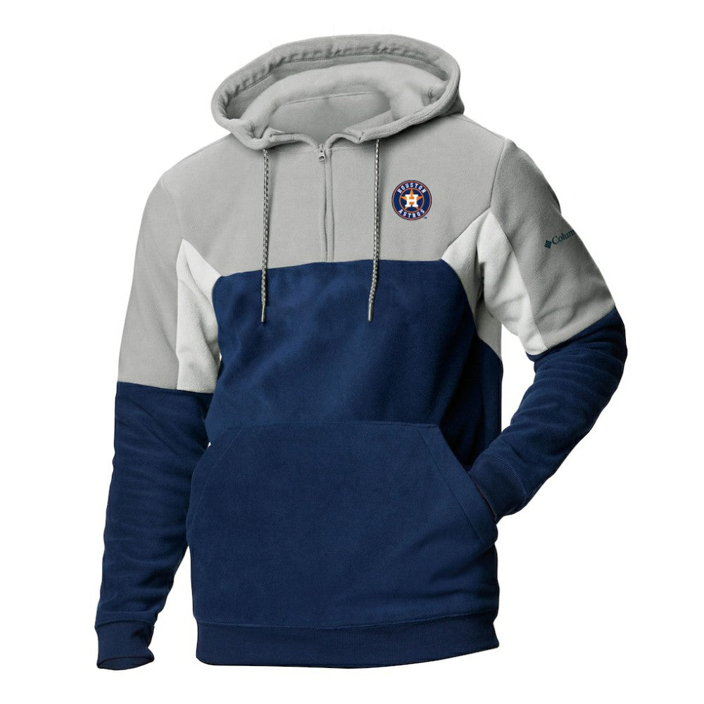 Navy Houston Astros Columbia Men's Lodge Fleece Quarter-Zip Hoodie