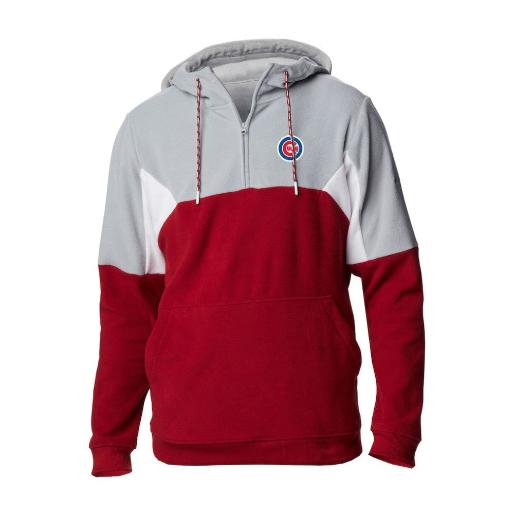 Red Chicago Cubs Columbia Men's Lodge Fleece Quarter-Zip Hoodie