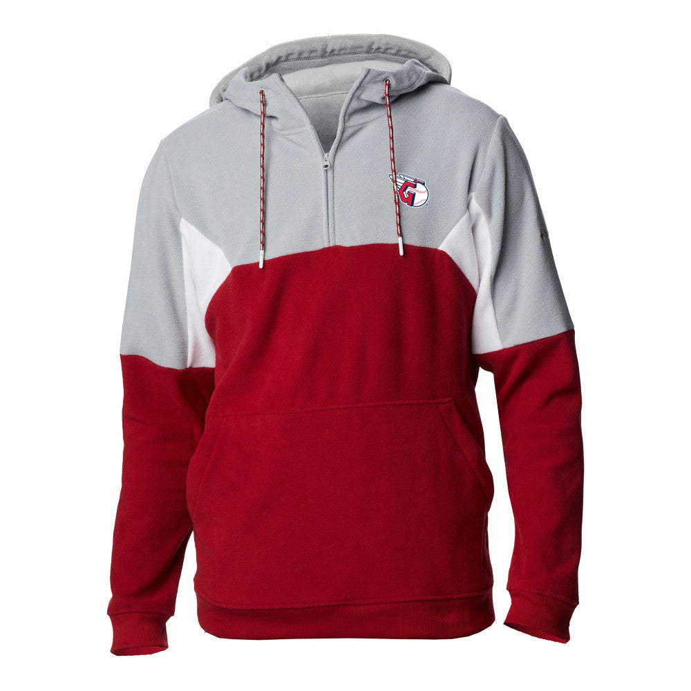 Red Cleveland Guardians Columbia Men's Lodge Fleece Quarter-Zip Hoodie